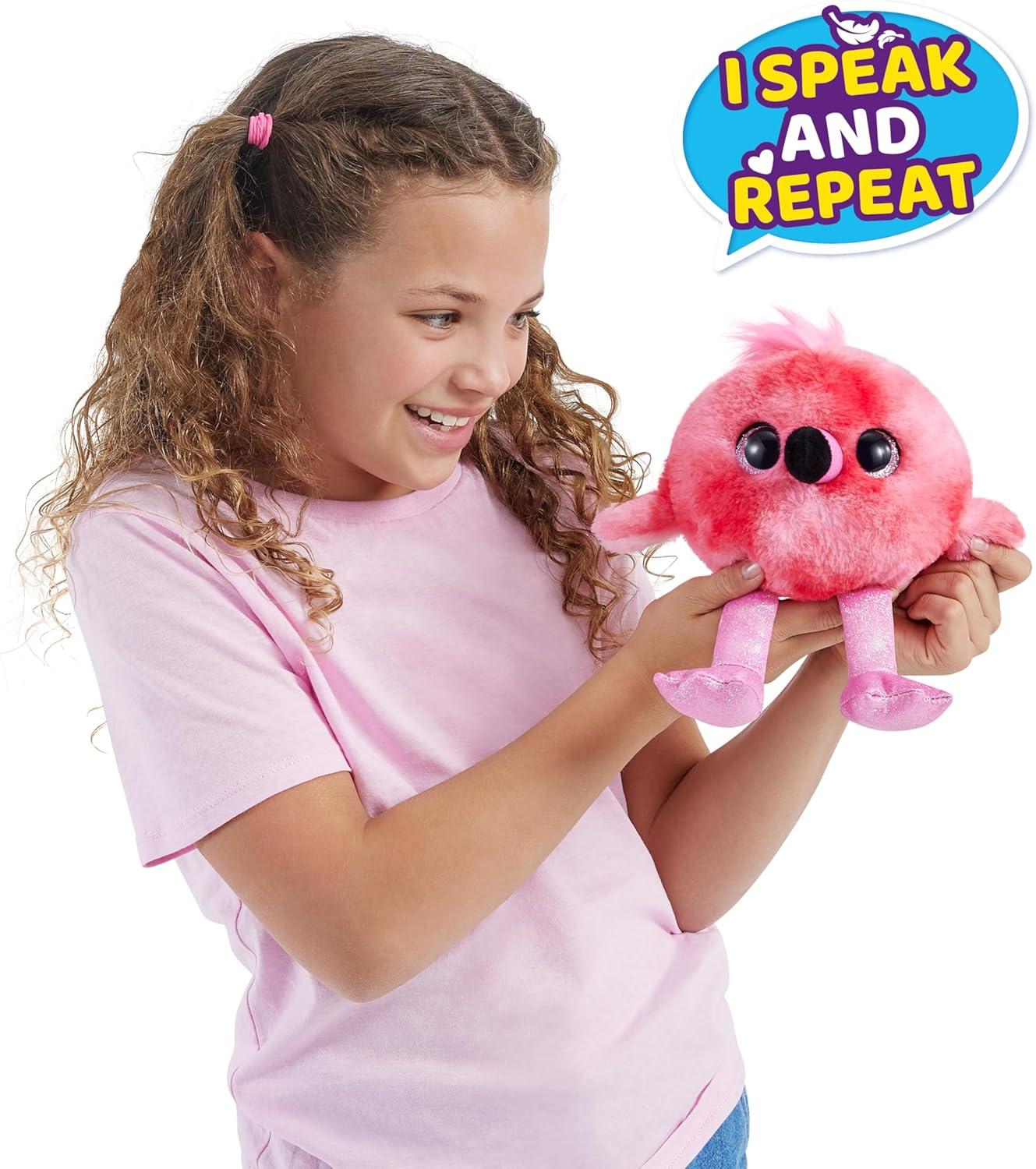 image:imagePets Alive Chirpy Birds Flamingo by ZURU Electronic Pet That Speaks Giant Surprise Egg Stickers Comb Fluffy Clay Bird Animal Plush for Girls