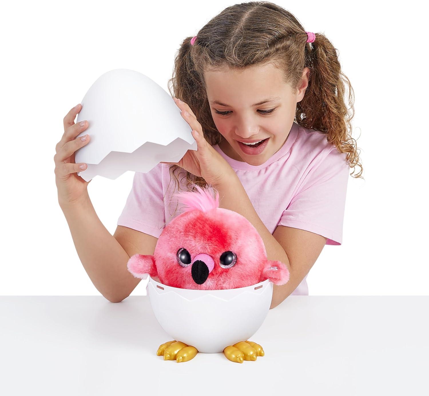 image:imagePets Alive Chirpy Birds Flamingo by ZURU Electronic Pet That Speaks Giant Surprise Egg Stickers Comb Fluffy Clay Bird Animal Plush for Girls
