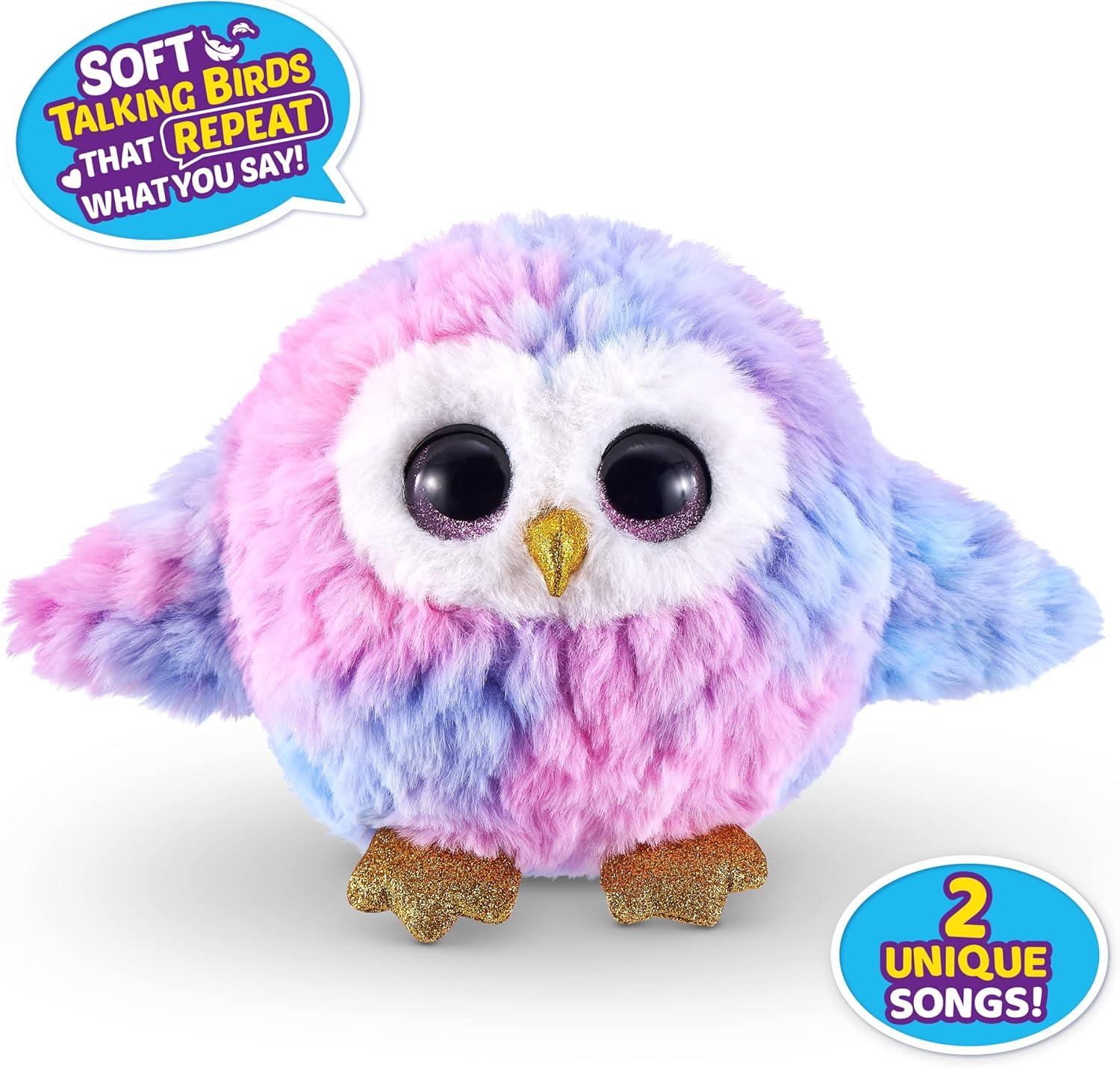 image:imagePets Alive Chirpy Birds OWL by ZURU Electronic Pet That Speaks Giant Surprise Egg Stickers Comb Fluffy Clay Bird Animal Plush for Girls