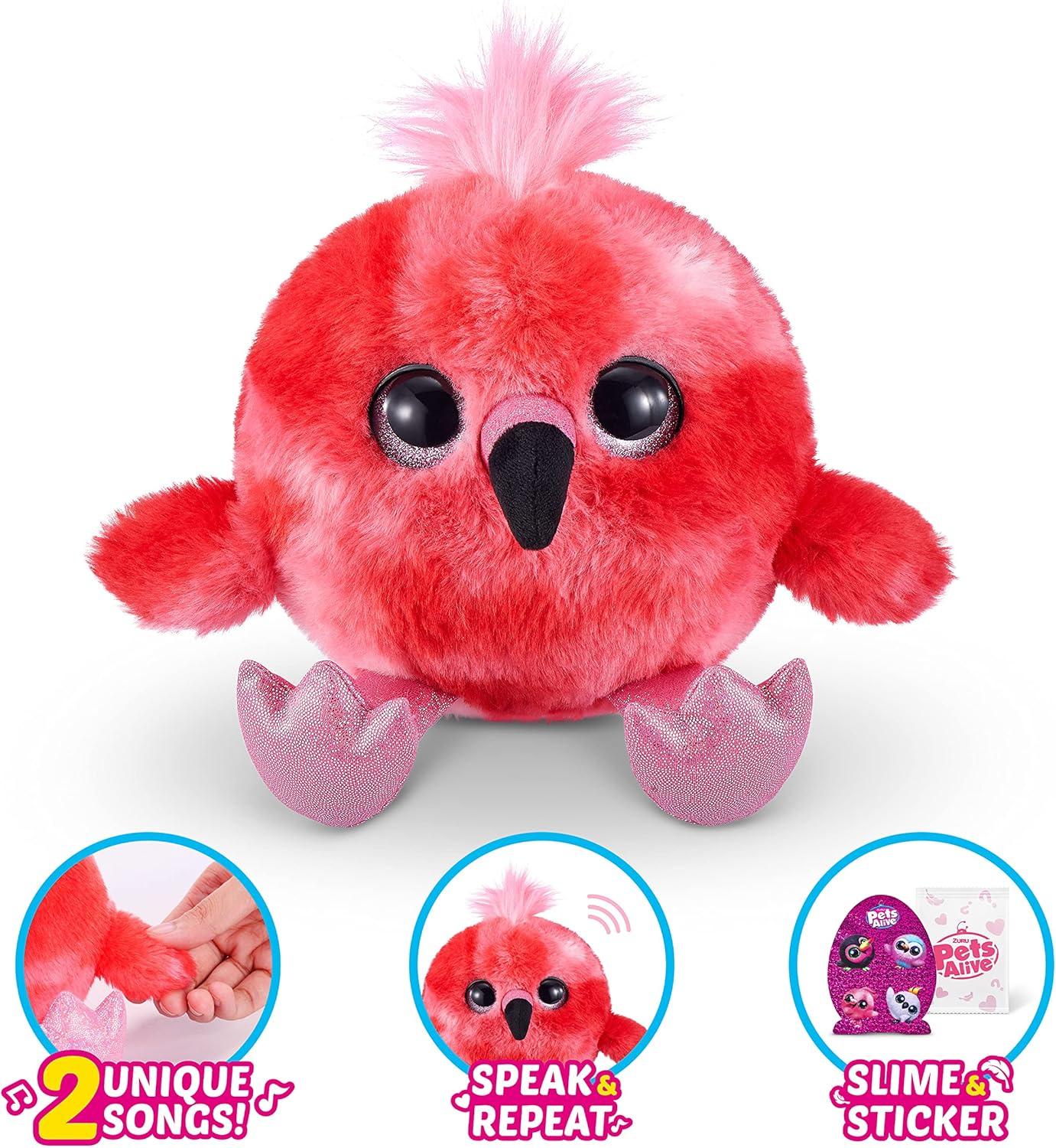 image:imagePets Alive Chirpy Birds OWL by ZURU Electronic Pet That Speaks Giant Surprise Egg Stickers Comb Fluffy Clay Bird Animal Plush for Girls