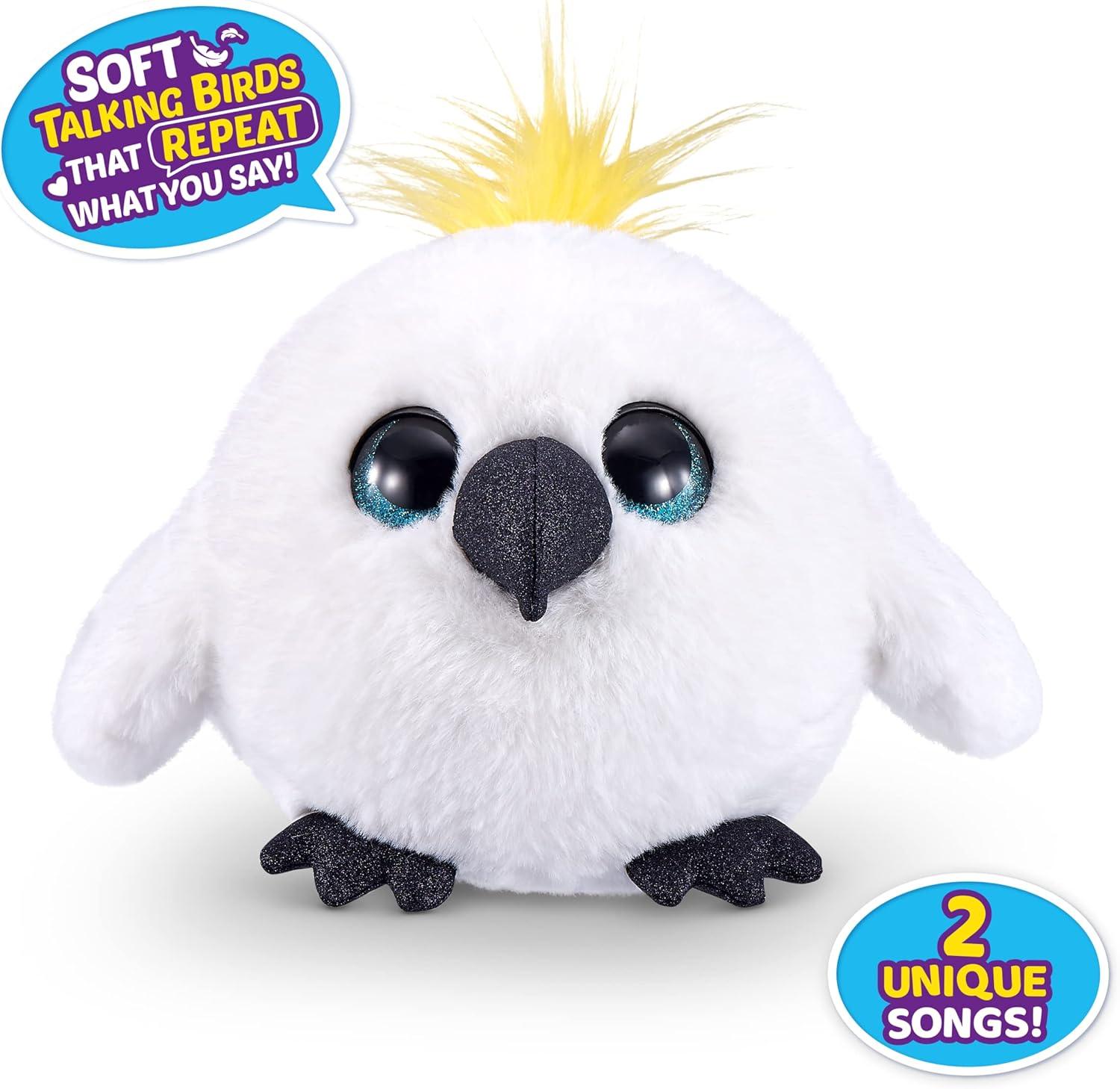 image:imagePets Alive Chirpy Birds White Cockatoo by ZURU Electronic Pet That Speaks Giant Surprise Egg Stickers Comb Fluffy Clay Bird Animal Plush for Girls
