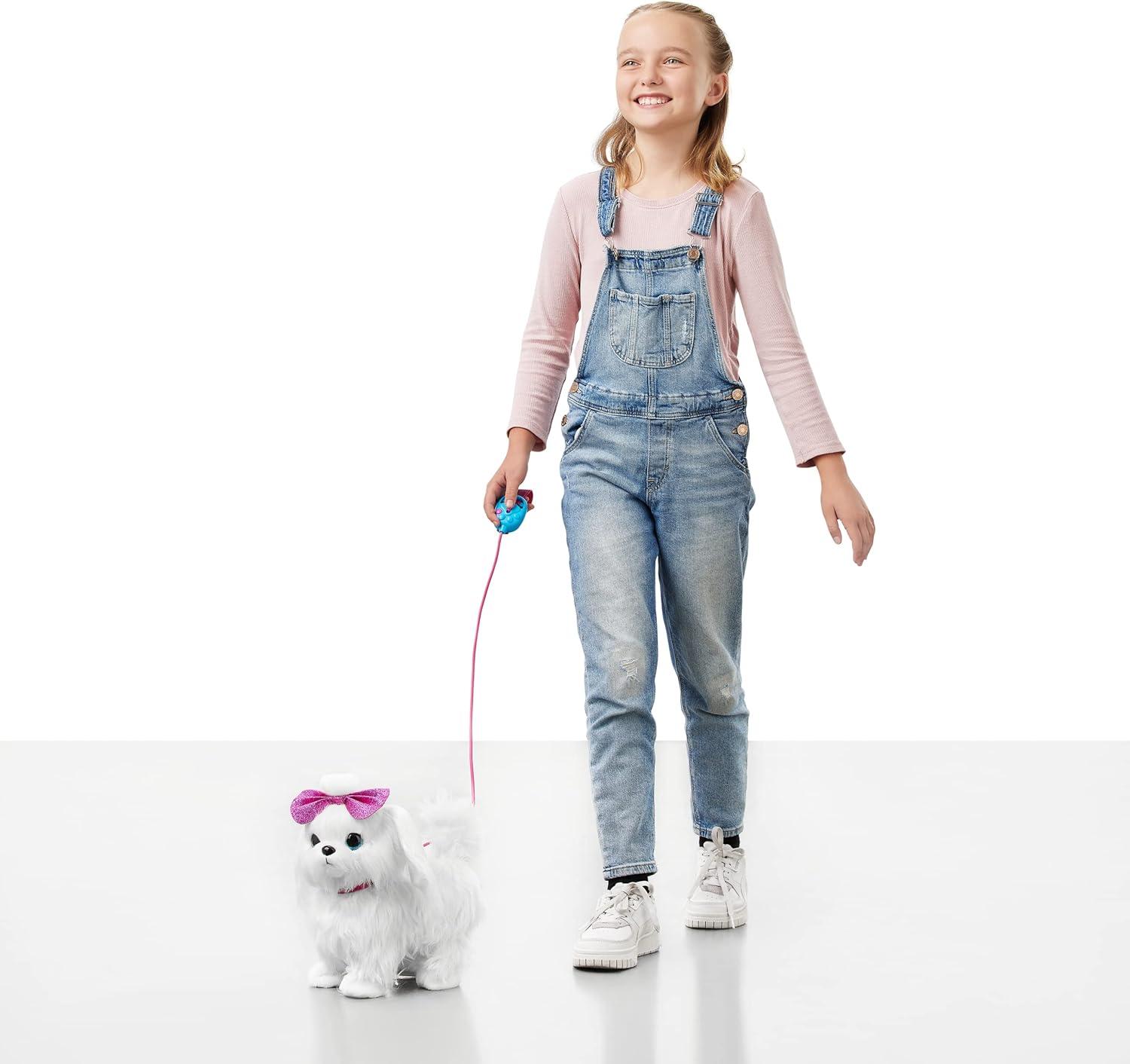 image:imagePets Alive Lil Paw The Walking Puppy by ZURU Interactive Dog That Walk Waggle and Barks Interactive Plush Pet Electronic Leash Soft Toy for Kids and Girls