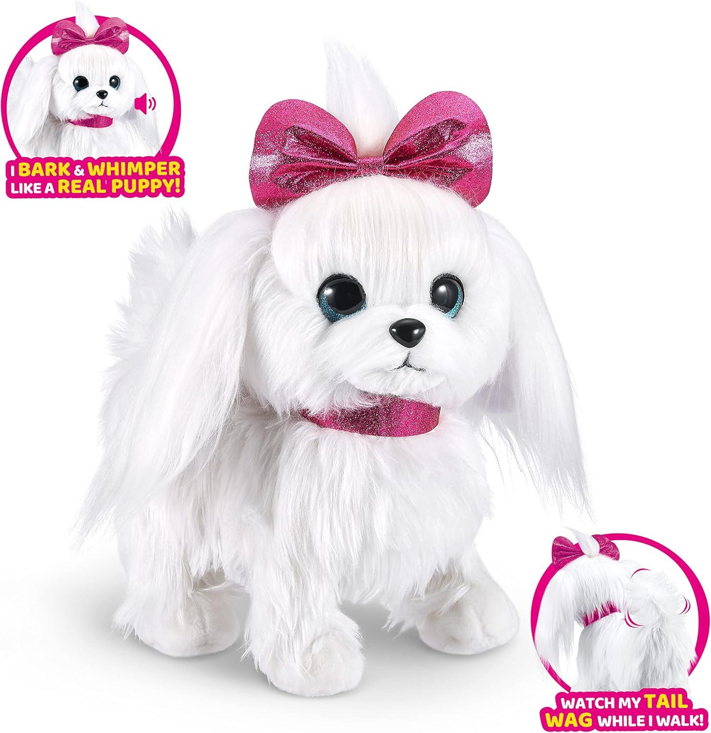 image:imagePets Alive Lil Paw The Walking Puppy by ZURU Interactive Dog That Walk Waggle and Barks Interactive Plush Pet Electronic Leash Soft Toy for Kids and Girls