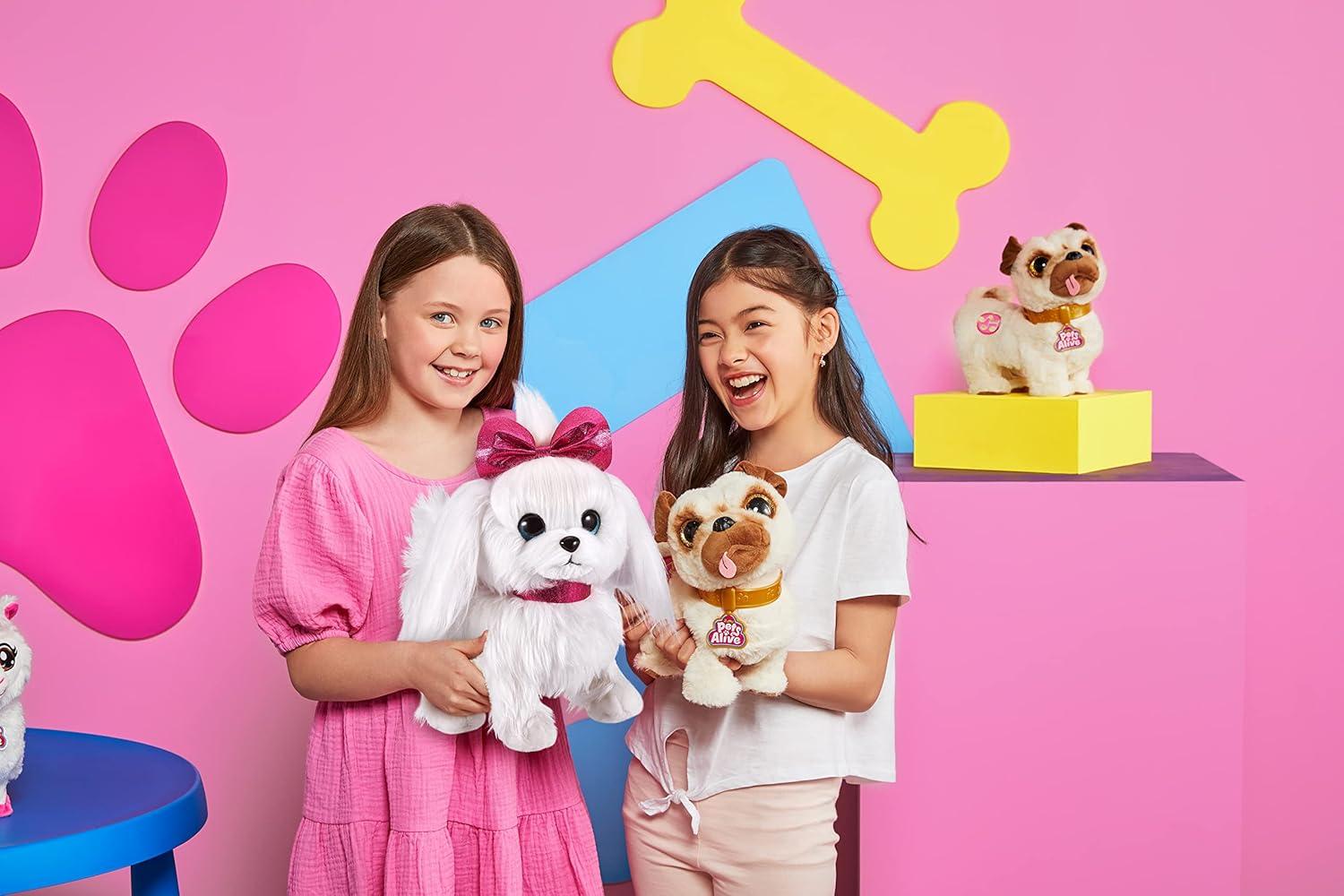 image:imagePets Alive Lil Paw The Walking Puppy by ZURU Interactive Dog That Walk Waggle and Barks Interactive Plush Pet Electronic Leash Soft Toy for Kids and Girls