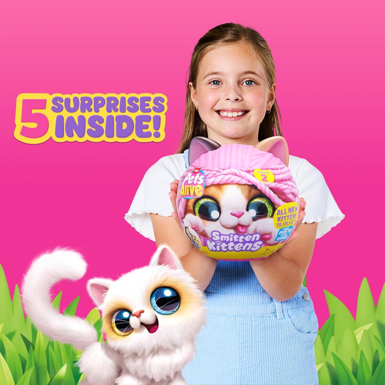 image:imagePets Alive Smitten Kittens Series 2 Ragdoll by ZURU Interactive Plush Cat Toy with 10 Sounds Surprise Unboxing Soft Collectible Pet for Ages 3British Shorthair