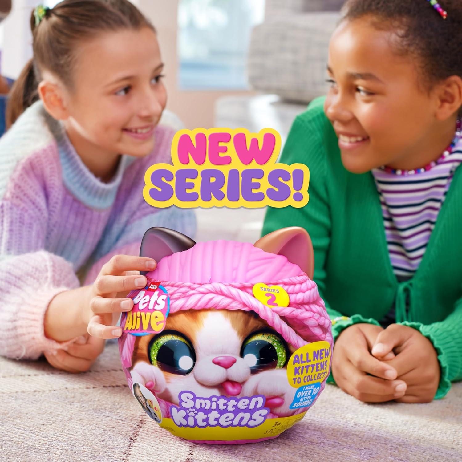 image:imagePets Alive Smitten Kittens Series 2 Ragdoll by ZURU Interactive Plush Cat Toy with 10 Sounds Surprise Unboxing Soft Collectible Pet for Ages 3Calico Cat