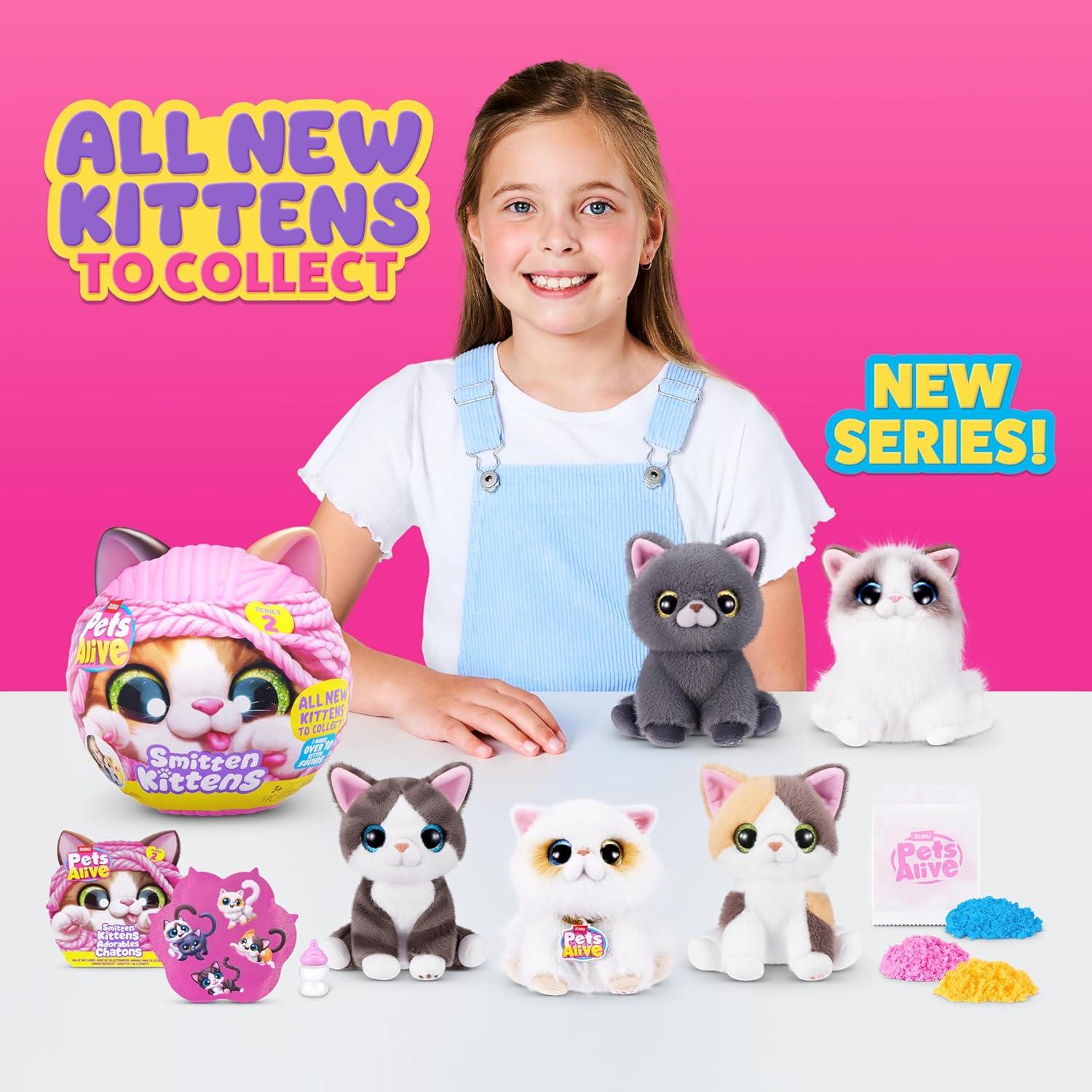 image:imagePets Alive Smitten Kittens Series 2 Ragdoll by ZURU Interactive Plush Cat Toy with 10 Sounds Surprise Unboxing Soft Collectible Pet for Ages 3Dragon Li