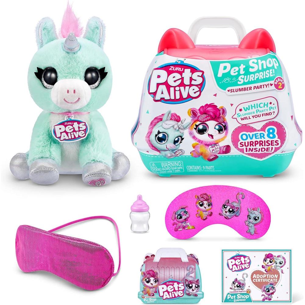 image:imagePets Alive Pet Shop Surprise S3 Puppy Rescue Pomeranian by ZURU Surprise Puppy Plush Ultra Soft Plushies Compound Surprises Inside Interactive Toy Pets Electronic Speak and Repeat Series 3Unicorn
