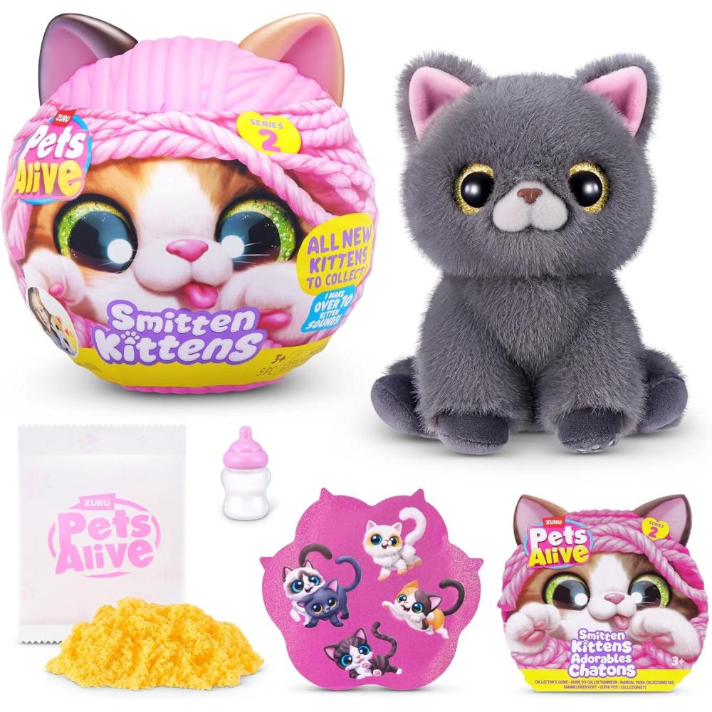 image:imagePets Alive Smitten Kittens Series 2 Ragdoll by ZURU  Interactive Plush Cat Toy with 10 Sounds Surprise Unboxing Soft Collectible Pet for Ages 3British Shorthair