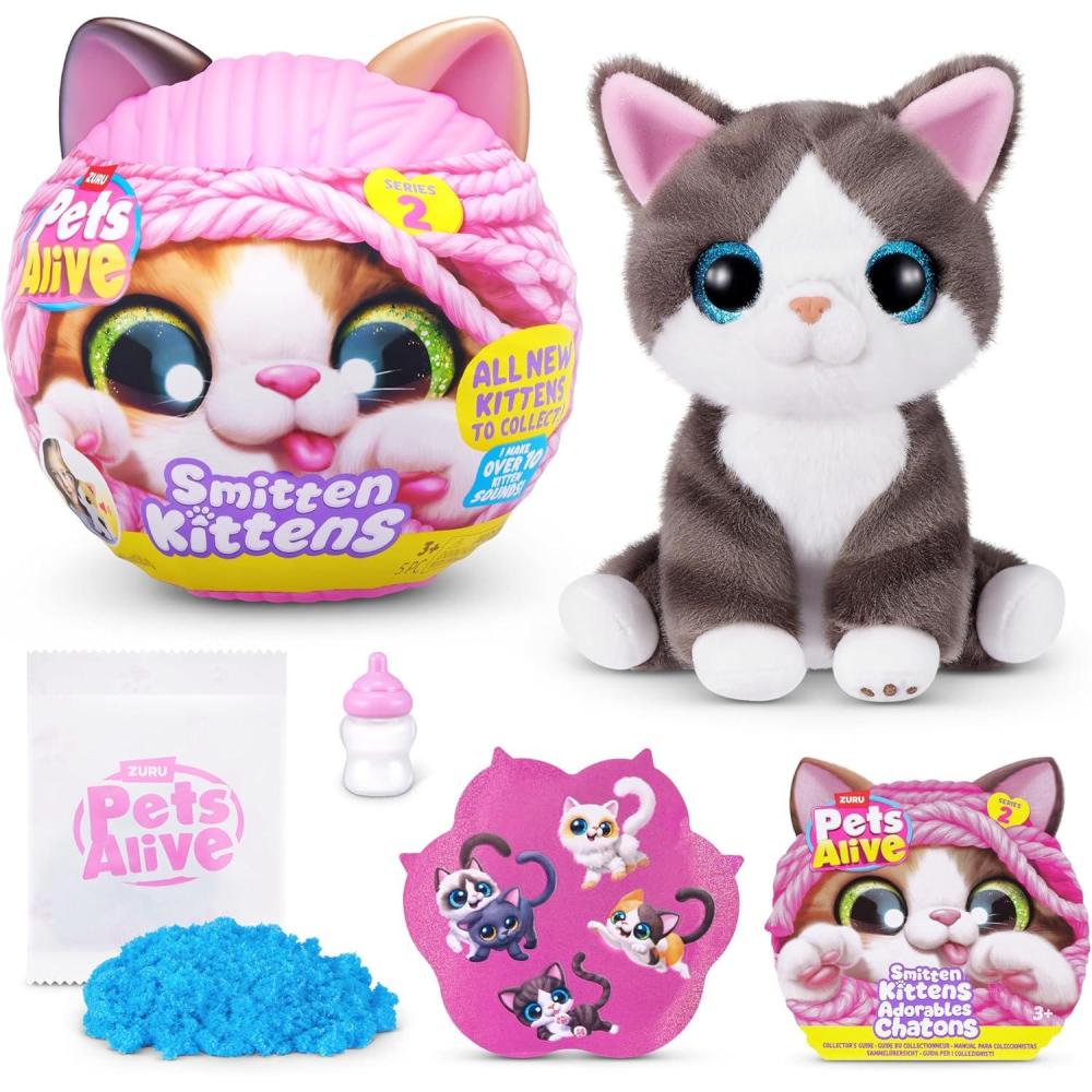 image:imagePets Alive Smitten Kittens Series 2 Ragdoll by ZURU  Interactive Plush Cat Toy with 10 Sounds Surprise Unboxing Soft Collectible Pet for Ages 3Dragon Li