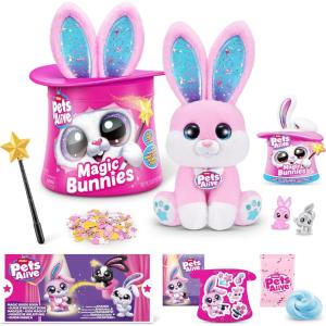 Pets Alive Magic Bunnies (Sootie) by ZURU Electronic Plush Unboxing Surprise Interactive Magic Toy(Candy)
