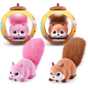 Pets Alive Scurry’n Squirrel (Pink+Brown) 2 Pack by ZURU – Interactive Robotic Pet Toy, Moving Squirrel with Realistic Movements and Sounds, Ages 2+, Child Toddler(Pink + Brown)