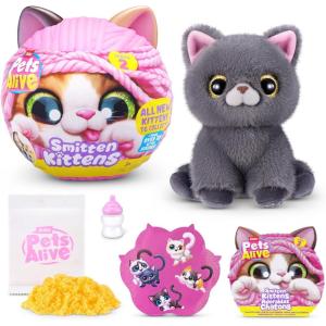 Pets Alive Smitten Kittens Series 2 (Ragdoll) by ZURU – Interactive Plush Cat Toy with 10 Sounds, Surprise Unboxing, Soft Collectible Pet for Ages 3+(British Shorthair)