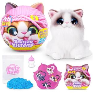 Pets Alive Smitten Kittens Series 2 (Ragdoll) by ZURU – Interactive Plush Cat Toy with 10 Sounds, Surprise Unboxing, Soft Collectible Pet for Ages 3+(Ragdoll)