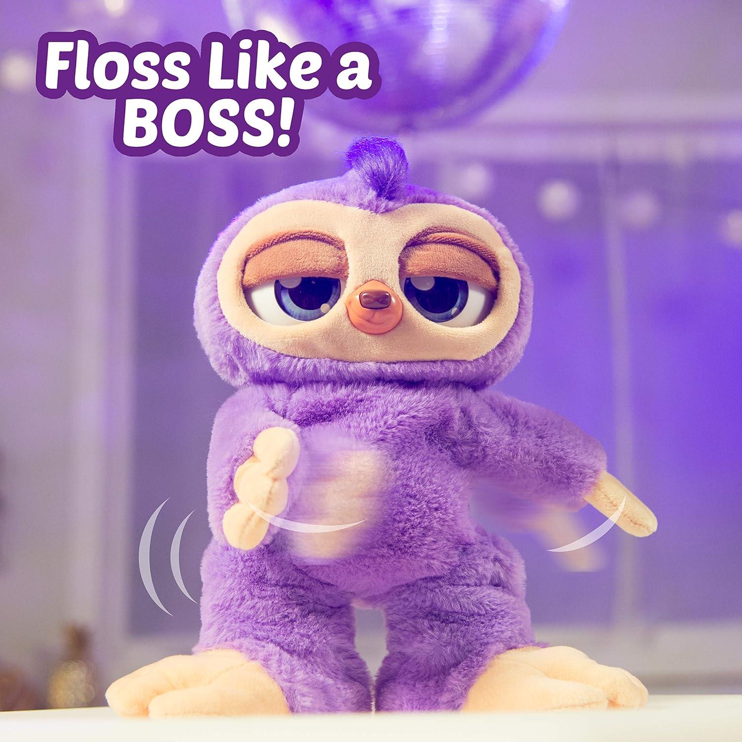 image:imagePets Alive Fifi the Flossing Sloth Purple 11 Interactive Animal Dancing Robotic Plush Toy with 3 Songs Floss Dance Adorable Gift Party Plush Toy Kids Ages 3