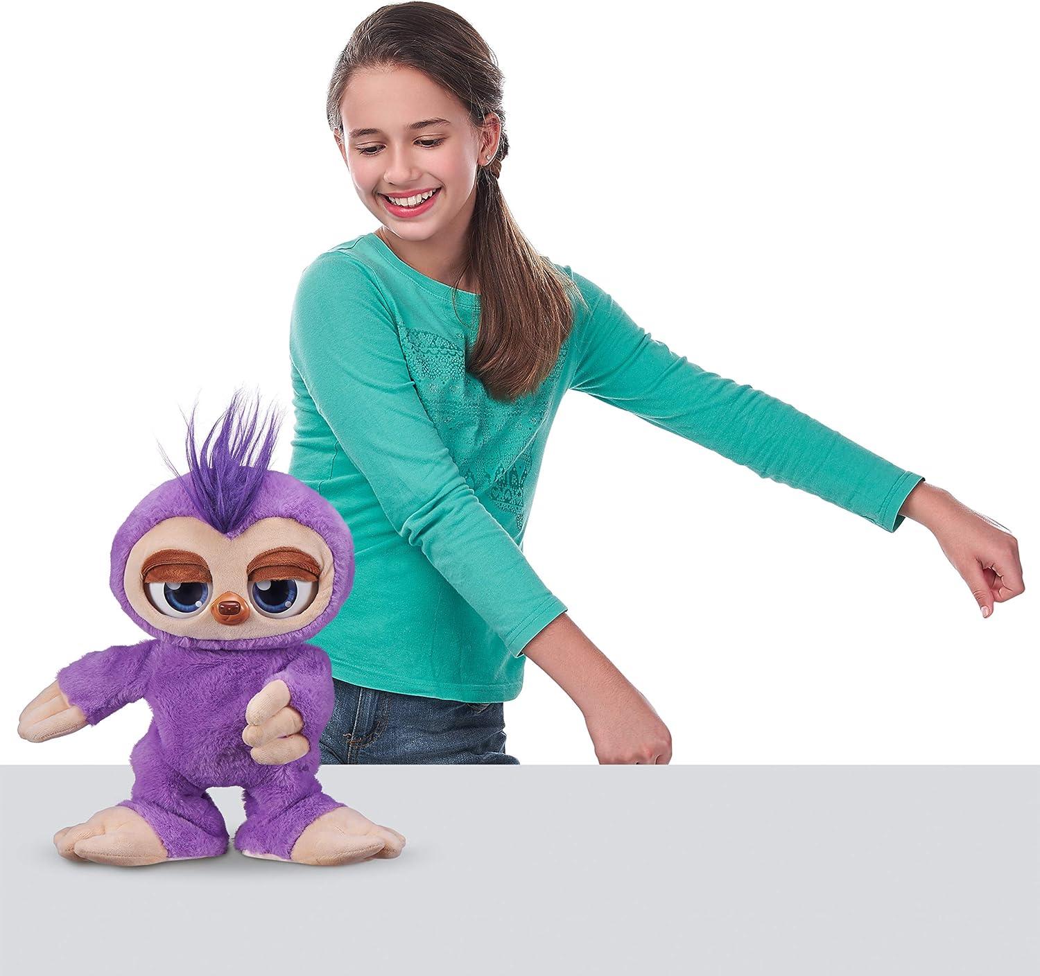 image:imagePets Alive Fifi the Flossing Sloth Purple 11 Interactive Animal Dancing Robotic Plush Toy with 3 Songs Floss Dance Adorable Gift Party Plush Toy Kids Ages 3