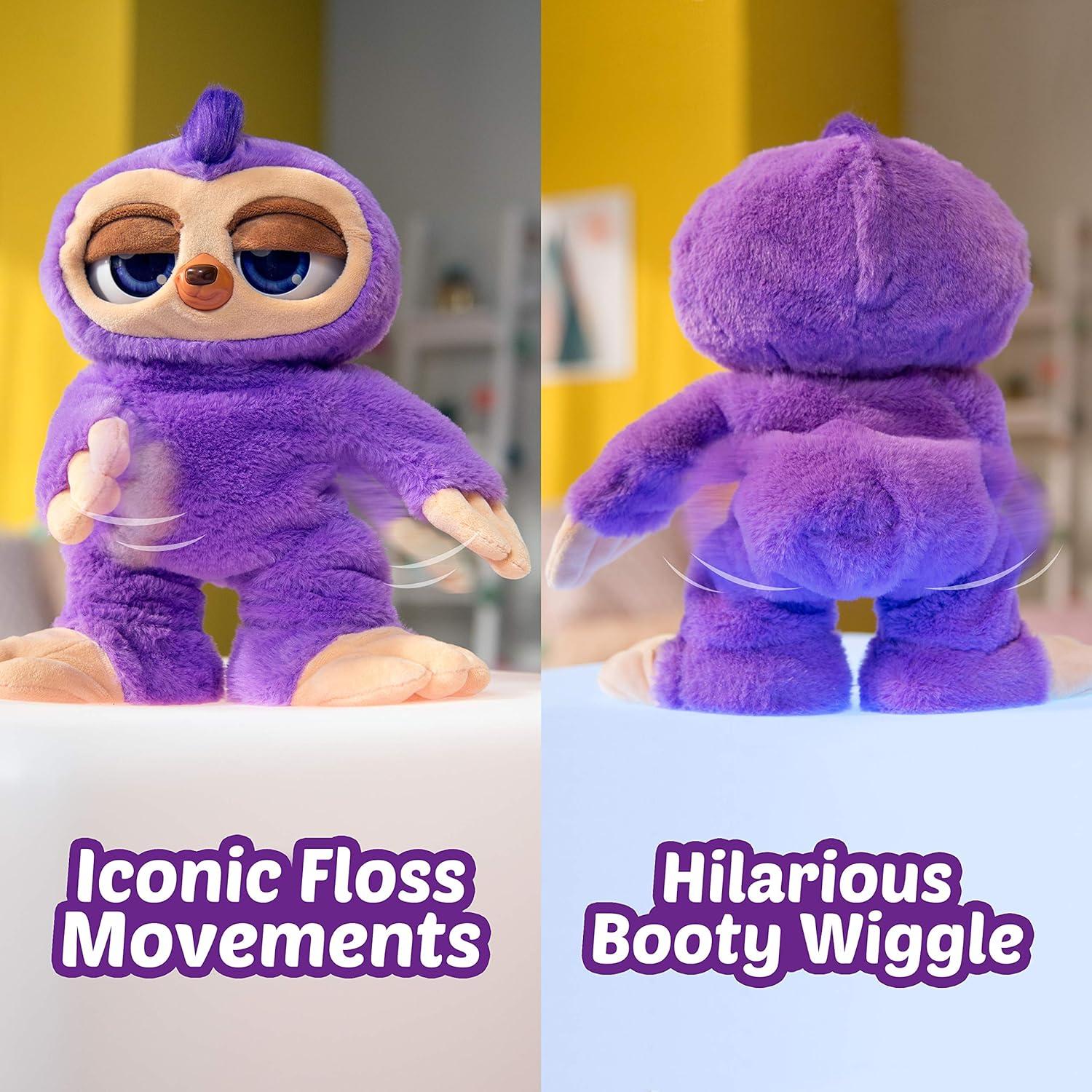 image:imagePets Alive Fifi the Flossing Sloth Purple 11 Interactive Animal Dancing Robotic Plush Toy with 3 Songs Floss Dance Adorable Gift Party Plush Toy Kids Ages 3