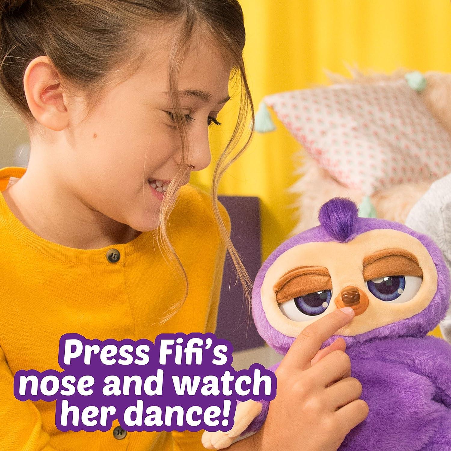 image:imagePets Alive Fifi the Flossing Sloth Purple 11 Interactive Animal Dancing Robotic Plush Toy with 3 Songs Floss Dance Adorable Gift Party Plush Toy Kids Ages 3