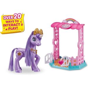 Pets Alive My Magical Unicorn in Stable Battery-Powered Interactive Robotic Toy Playset (Pink Unicorn) by ZURU(Purple)