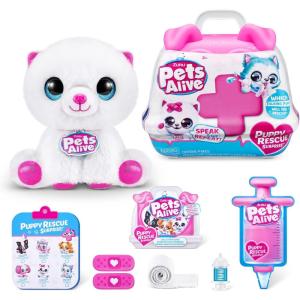 Pets Alive Pet Shop Surprise S3 Puppy Rescue (Bull Dog) by ZURU Surprise Puppy Plush, Ultra Soft Plushies, Compound Surprises Inside, Interactive Toy Pets, Electronic Speak and Repeat(Pomeranian)