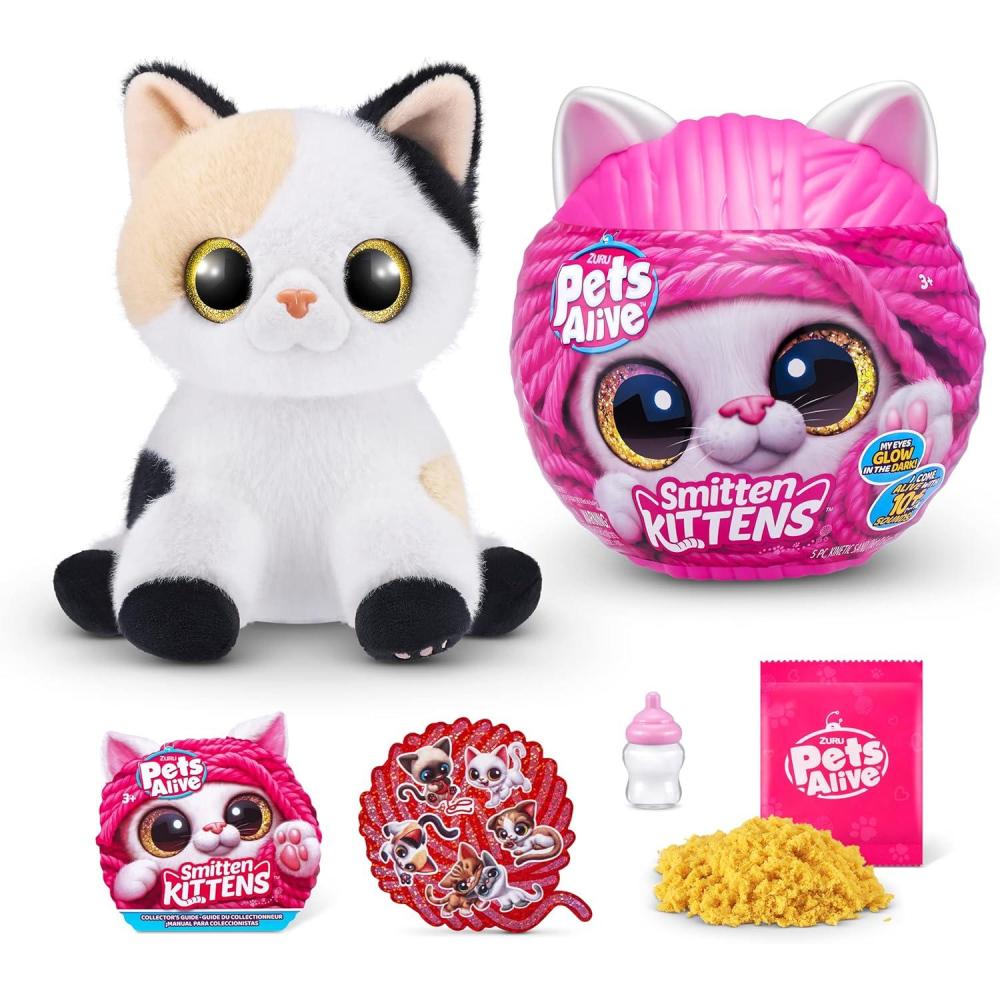 image:imagePets Alive Smitten Kittens Surprise British Shorthair Cat Sissy by ZURU Nurture Play Soft Toy Unboxing Adopt Interactive 10 SoundsMinx