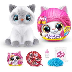 Pets Alive Smitten Kittens Surprise (British Shorthair Cat Sissy) by ZURU Nurture Play Soft Toy Unboxing Adopt Interactive 10 Sounds(Bonnie)