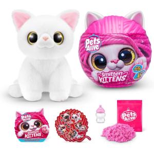 Pets Alive Smitten Kittens Surprise (British Shorthair Cat Sissy) by ZURU Nurture Play Soft Toy Unboxing Adopt Interactive 10 Sounds(Sissy)