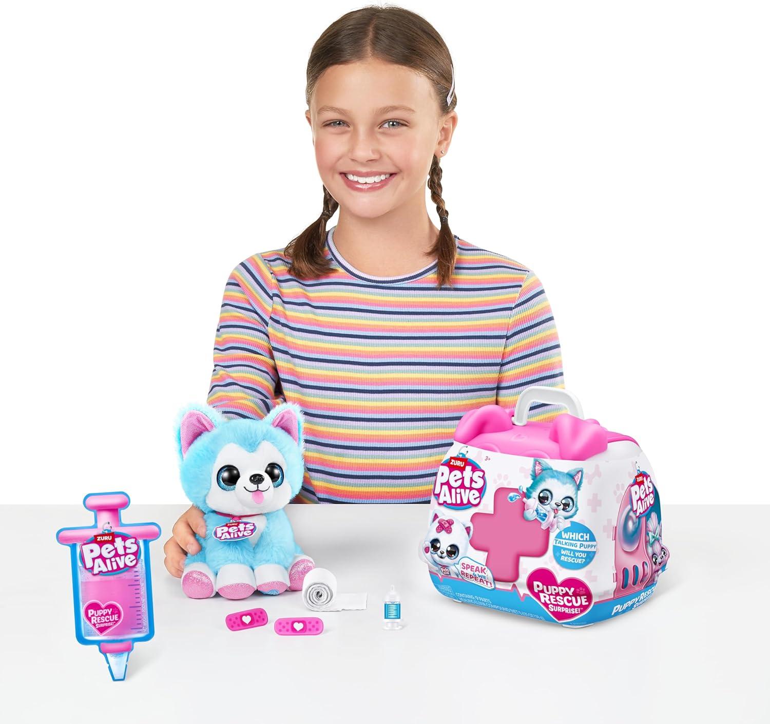 image:imagePets Alive Pet Shop Surprise S3 Puppy Rescue Wole Dog by ZURU Surprise Puppy Plush Ultra Soft Plushies Compound Surprises Inside Interactive Toy Pets Electronic Speak and RepeatWole Dog