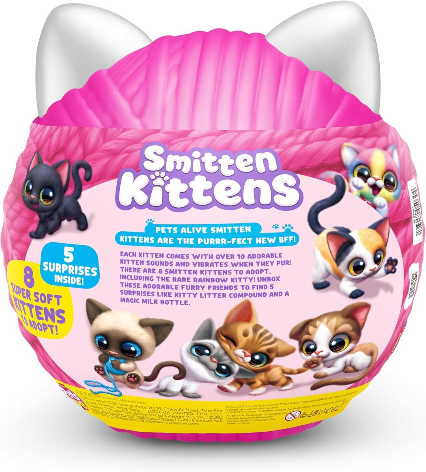 image:imagePets Alive Smitten Kittens Surprise Tabby Cat Ginger by ZURU Nurture Play Soft Toy Unboxing Adopt Interactive 10 SoundsLucky