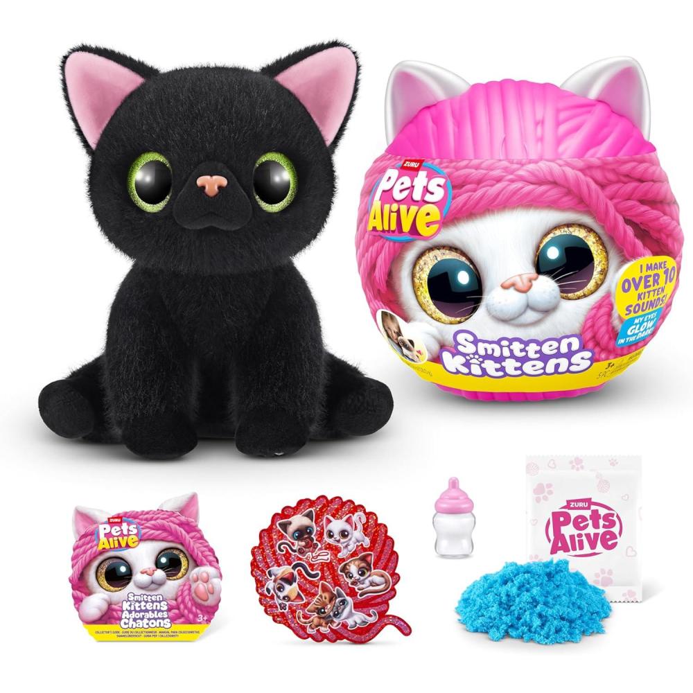 image:imagePets Alive Smitten Kittens Surprise Tabby Cat Ginger by ZURU Nurture Play Soft Toy Unboxing Adopt Interactive 10 SoundsLucky