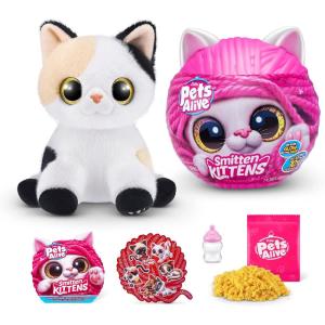Pets Alive Smitten Kittens Surprise (Tabby Cat Ginger) by ZURU Nurture Play Soft Toy Unboxing Adopt Interactive 10 Sounds(Minx)